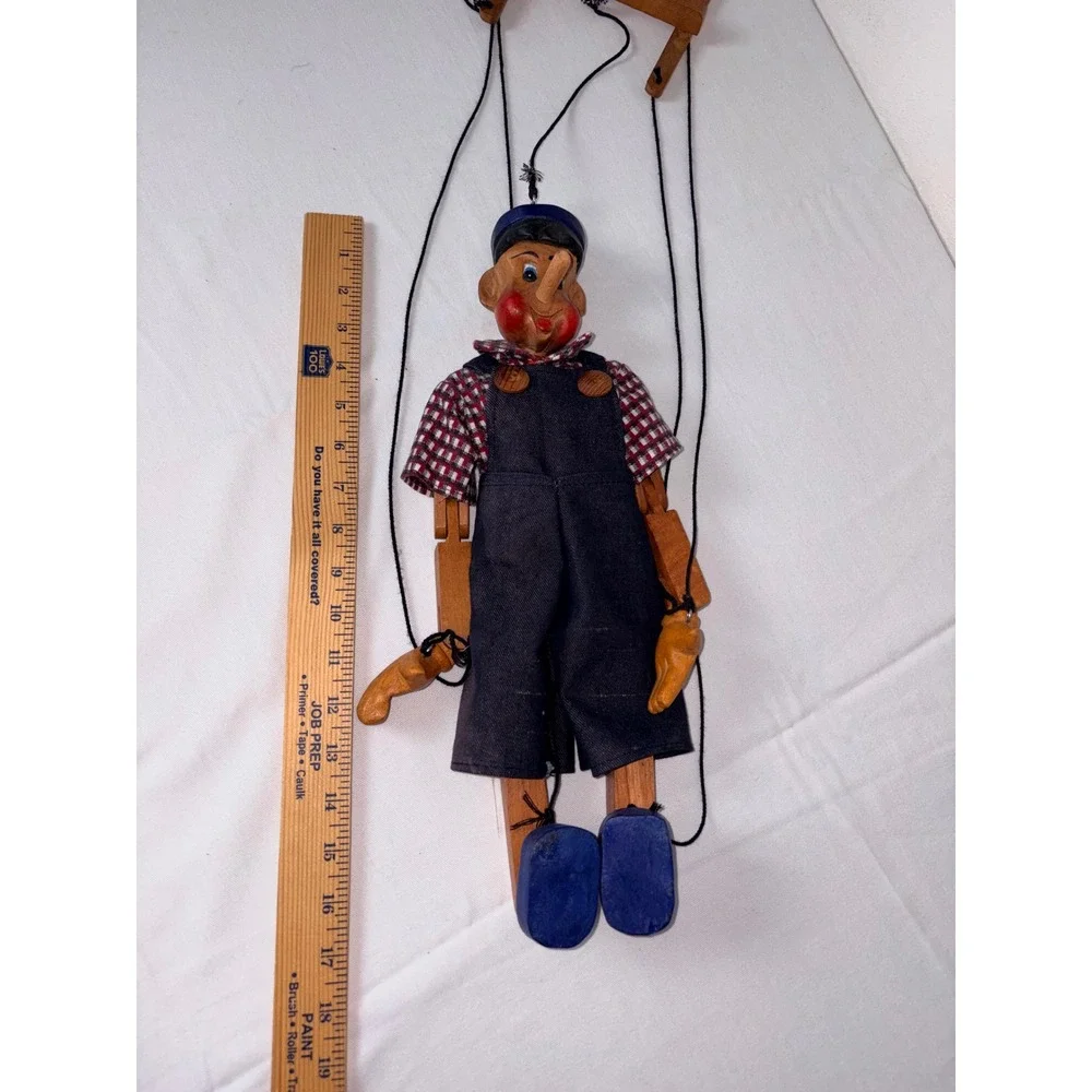 Vintage Wooden Marionette Puppet Pinocchio Style Sailor‎ Outfit Collectible Toy